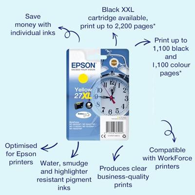 Epson Inktcartridge 27XL Origineel Geel C 13 T 27144012 - thumbnail