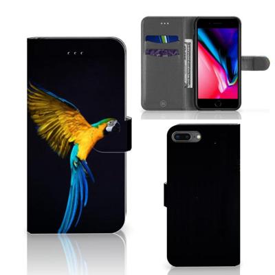 Apple iPhone 7 Plus | 8 Plus | Telefoonhoesje | Met pasjeshouder | Papegaai