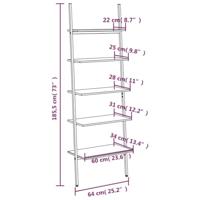 Ladderrek met 5 schappen 64x34x185,5 cm zwart - thumbnail
