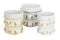 Basket spelset DKD Home Decor Beige Mosterd Franjes Boho 43 x 43 x 45 cm 3 Onderdelen - thumbnail