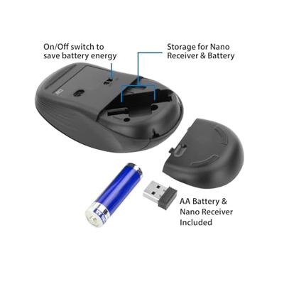 ACT AC5105 Draadloze Optische LED Muis | USB nano ontvanger | 1000 DPI | Zwart
