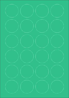 Groene A4 etiketten 40 mm rond 100 vel Sorex