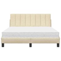Bed met matras "Hanko" stof crèmekleurig 140x190 cm - thumbnail