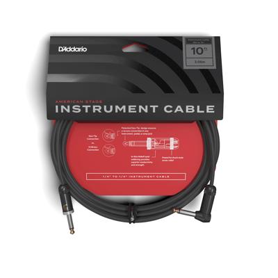 D'Addario AMSGRA-10 American Stage jack kabel haaks-recht 3 m D'Addario AMSGRA-10 American Stage jack kabel haaks-recht 3 m