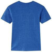 Kindershirt dinosaurusprint 104 gemleerd donkerblauw - thumbnail