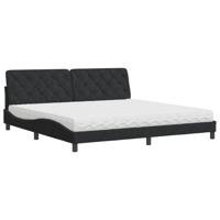 Bed met matras fluweel zwart 200x200 cm - thumbnail