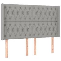 Hoofdbord LED 147x16x118/128 cm stof lichtgrijs - thumbnail