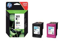 HP 301 Inktcartridge Combipack Origineel Zwart, Cyaan, Magenta, Geel N9J72AE Inkt - thumbnail