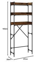 VidaXL Wasmachinerek 67x25x163 cm bewerkt hout gerookt eikenkleurig - thumbnail