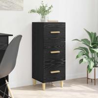 Dressoir met lade Zwart eiken 34.5 x 34 x 90 cm Bewerkt hout - thumbnail