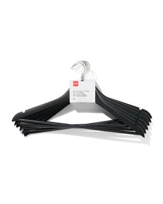 HEMA Kledinghangers zwart hout - 6 stuks (zwart)