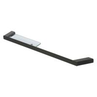 Handdoekrek Met Planchet Geesa Shift Zwart met Transparant Glas Geesa - thumbnail