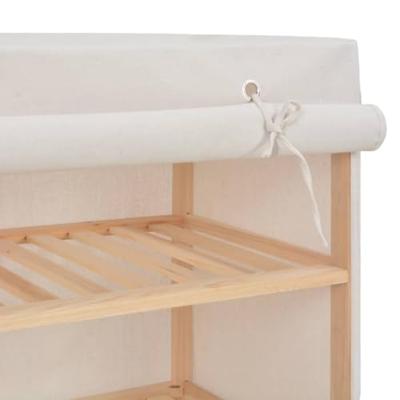 VidaXL Schoenenkast met hoes 79x40x80 cm stof wit