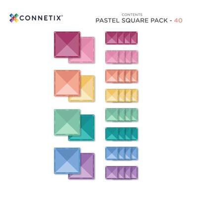 Connetix Vierkanten Pastel 40 stuks