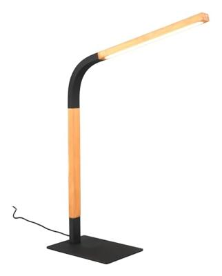 Trio Flexibele tafellampNorris zwart met hout - 545210132