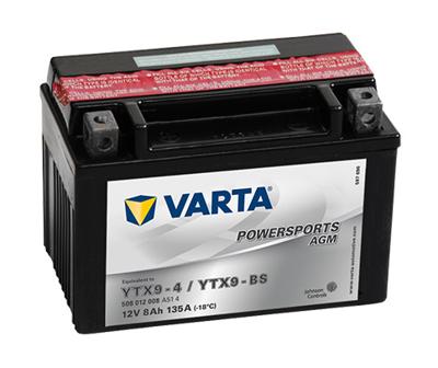 Varta Black Dynamic Powersports AGM YTX9-BS voertuigaccu AGM (Absorbed Glass Mat) 8 Ah 12 V 135 A Motorfiets Varta Black Dynamic Powersports AGM YTX9-BS voertuigaccu AGM (Absorbed Glass Mat) 8 Ah 12 V 135 A Motorfiets