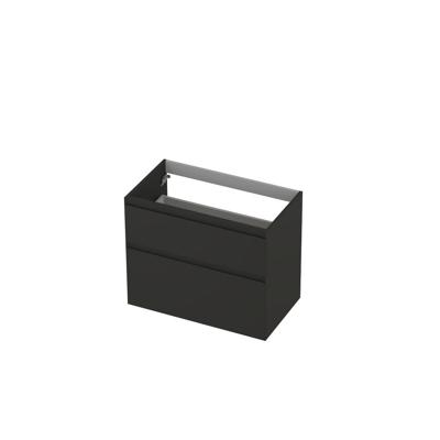 INK - Onderkast 2 Laden Greeploos Gelakt 45gr A-symmetrisch - 800x450x650 Mm - Mat Antraciet