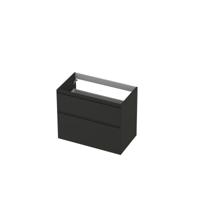 INK - Onderkast 2 Laden Greeploos Gelakt 45gr A-symmetrisch - 800x450x650 Mm - Mat Antraciet - thumbnail