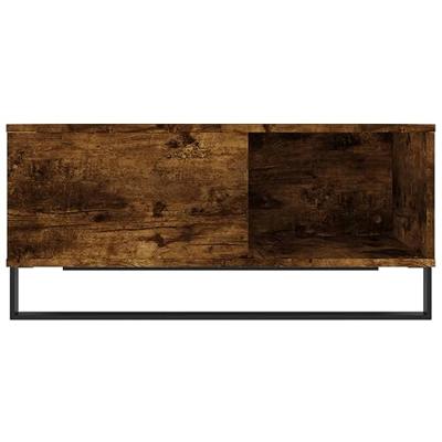 Salontafel 80x80x36,5 cm bewerkt hout gerookt eikenkleurig Salontafel 80x80x36,5 cm bewerkt hout gerookt eikenkleurig