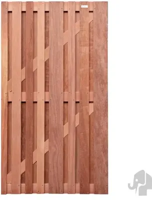 Elephant hardhout FSC tuindeur "Stripes" recht 16 latten 15mm 45x1000x1800mm glad