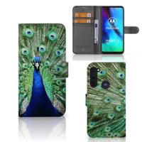 Motorola Moto G Pro | Telefoonhoesje | Met pasjeshouder | Pauw - thumbnail