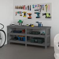 VidaXL Werkbank 181x50x80 cm massief grenenhout grijs - thumbnail
