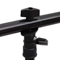 VidaXL Achtergrondstandaard t-vormig 91x60x(70-200) cm zwart - thumbnail