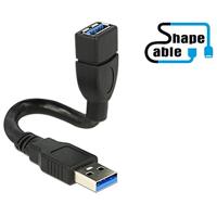 Delock 83713 USB-kabel USB 3.0 USB-A stekker, USB-A bus 0.15 m Zwart - thumbnail
