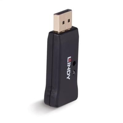 LINDY 32118 DisplayPort EDID-emulator [1x DisplayPort stekker - 1x DisplayPort bus] Zwart 4K UHD
