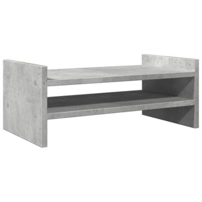 Monitorstandaard 50x27x20 cm bewerkt hout betongrijs