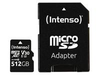Intenso Professional miniSDXC-kaart Retail 512 GB Class 10, UHS-I U3, v30 Video Speed Class Watervast, Temperatuurbestendig - thumbnail