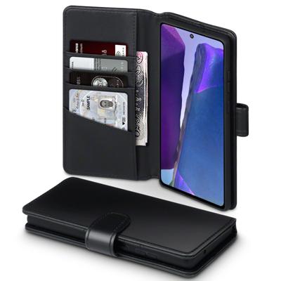 Qubits - luxe echt lederen wallet hoes - Samsung Galaxy Note 20 - Zwart Qubits - luxe echt lederen wallet hoes - Samsung Galaxy Note 20 - Zwart