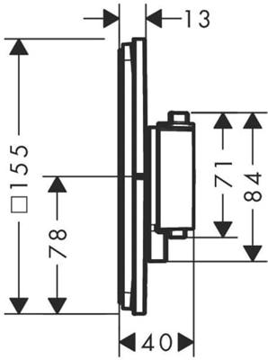 Hansgrohe ShowerSelect Comfort E thermostaat inbouw voor 2 functies met geïntergreerde zekerheidscombinatie volgens EN1717, Brushed Bronze Hansgrohe ShowerSelect Comfort E thermostaat inbouw voor 2 functies met geïntergreerde zekerheidscombinatie volgens EN1717, Brushed Bronze