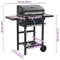Houtskoolbarbecue met onderplank zwart - thumbnail