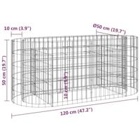 VidaXL Gabion plantenbak verhoogd 120x50x50 cm gegalvaniseerd ijzer - thumbnail