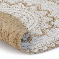 VidaXL Tapijt met print rond 240 cm gevlochten jute - thumbnail