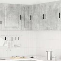 Keuken hoekkast "Porto" bewerkt hout betongrijs - thumbnail