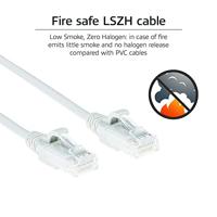ACT Witte 7 meter LSZH U/UTP CAT6 datacenter slimline patchkabel snagless met RJ45 connectoren - thumbnail