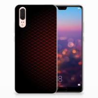 Huawei P20 TPU bumper Geruit Rood - thumbnail