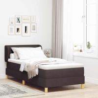 Boxspringbed met matras Donkerbruin 90 x 190 cm Stof - thumbnail