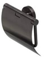 Toiletrolhouder Geesa Nemox met Klep Geborsteld Zwart Geesa - thumbnail