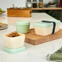 Vierkante Lunchtrommel met Deksel Milan Groen 330 ml 12 x 10 x 7 cm Plastic (1 Stuks) - thumbnail