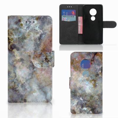Motorola Moto G7 Play | Bookcase | Marmer Grijs Motorola Moto G7 Play | Bookcase | Marmer Grijs