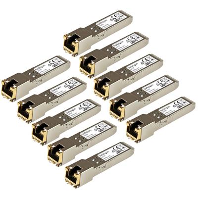 .com Gigabit RJ45 koper SFP Transceiver Modules - Cisco GLC-T Compatibel - set van 10 - 1000Base-T - Mini-GBIC bulk pak - SFP (mini-GBIC) transceivermodule (gelijk aan: Cisco GLC-T) - GigE