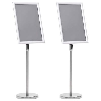 VidaXL Posterstandaards 2 pcs zilver 32.7 x 24 x 108 cm aluminium
