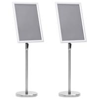 VidaXL Posterstandaards 2 pcs zilver 32.7 x 24 x 108 cm aluminium - thumbnail