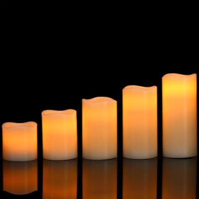 5 x LED waskaarsen flikkerend warm wit met afstandsbediening & timer 5 x LED waskaarsen flikkerend warm wit met afstandsbediening & timer