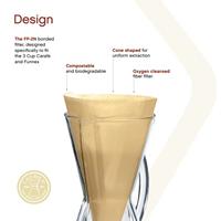 Chemex koffiefilters 3 kops - FP-2N Bonded (ongevouwen, ongebleekt) - 100 stuks - thumbnail