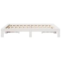 Bedframe zonder matras massief grenenhout wit 140x200 cm - thumbnail