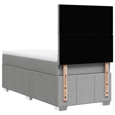 Boxspring met matras stof lichtgrijs 140x190 cm